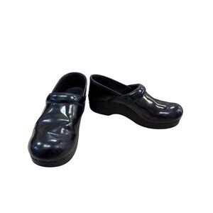 Dansko Womens Black Leather Clogs Shoes Size 8.5 SKU 7180